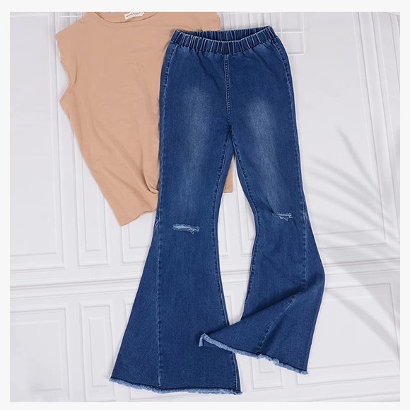 GINGER Distressed Bell Bottom Jeans - Picture 10 of 12